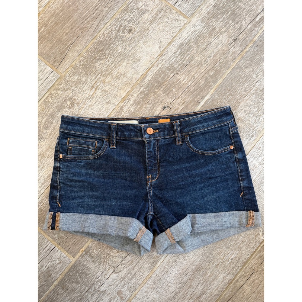 Pilcro & Letterpress Denim Shorts Womens 26 Dark Wash Excellent Cuffed Stet